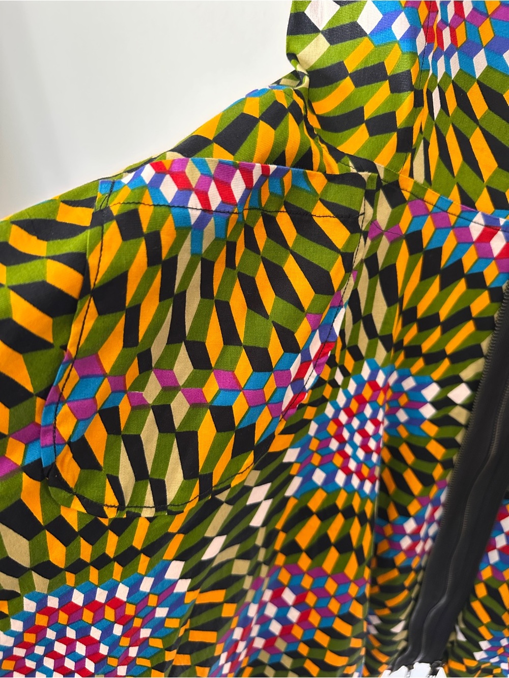 Sohung Designs Ankara Hand-Made Geometric Kaleidoscope Zipper Dress - Picture 5 of 7